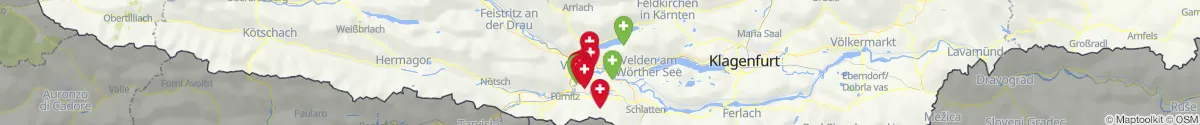 Map view for Pharmacies emergency services nearby Wernberg (Villach (Land), Kärnten)